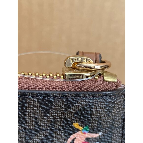 Michael Kors Aspen Ski Print Brown Logo XL Jet Set Clutch Wristlet NEW - Picture 7 of 12